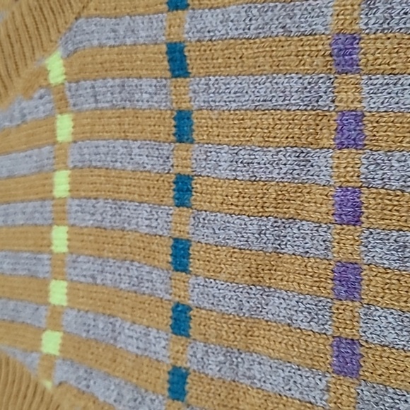 Madewell V-Neck Sweater Vest in Mustard and Multicolor Size S - Picture 3 of 6